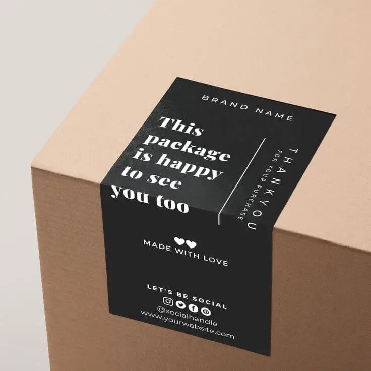 box seal sticker, packaging stickers, packaging labels, custom packaging labels for small business, shipping box labels,